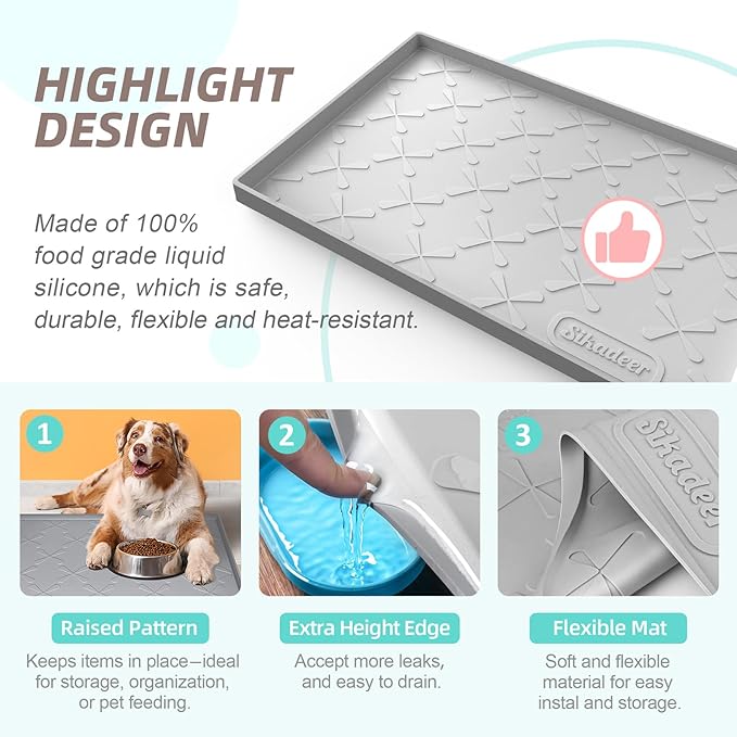 SIKADEER 22" x 22" Under Sink Mat Waterproof, Silicone Mat Kitchen Drawer Shelf - Image 5
