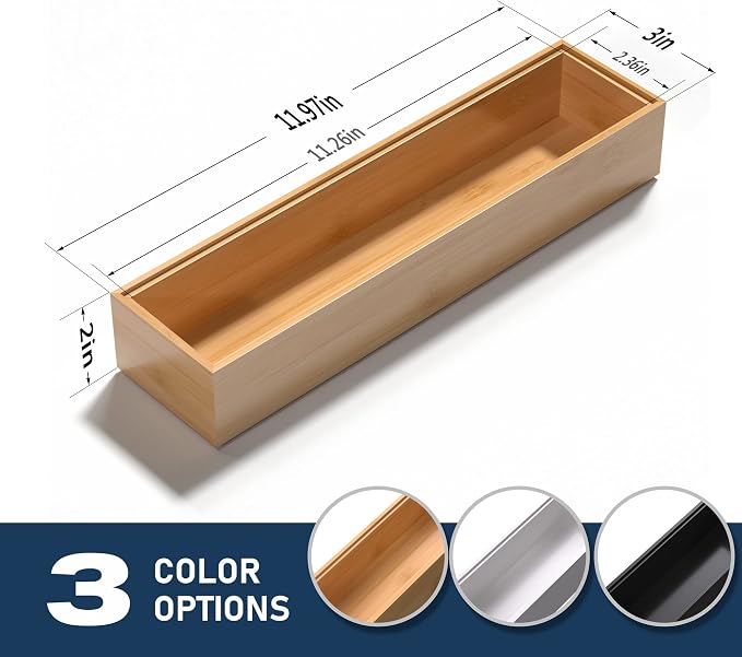 VeyFey Silverware Tray for Drawer, Stackable Kitchen Bamboo Drawer Organizer - Image 6