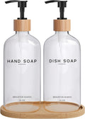 Clear Glass Hand and Dish Soap Dispenser Set by Brighter Barns by BrighterBarns