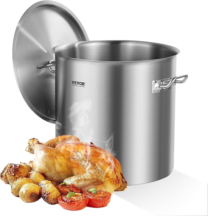 VEVOR Stainless Steel Stockpot, 53 Quart Large Cooking Pots, Cookware Sauce Pot by VEVOR