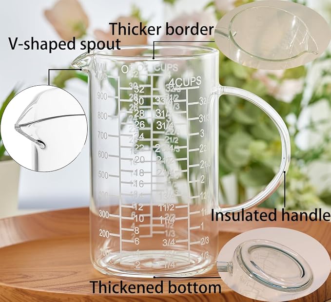 Ackers Mirror Etching Scale Glass Measuring Cup--Made of High Borosilicate - Image 2