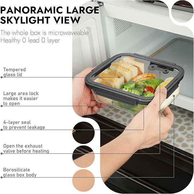 10-Pack Glass Food Storage Containers - Image 5