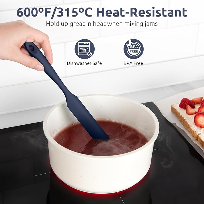 U-Taste Skinny Silicone Jar Spatula: 600ºF Heat-Resistant Food-Grade 10in Long - Image 5