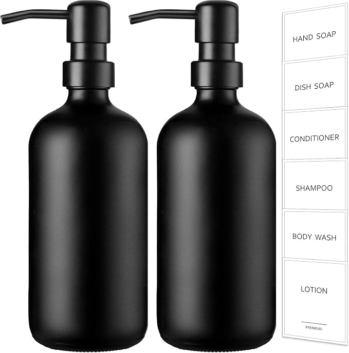 GMISUN Black Soap Dispenser, 2 Pack Matte Black Hand Soap Dispensers by GMISUN