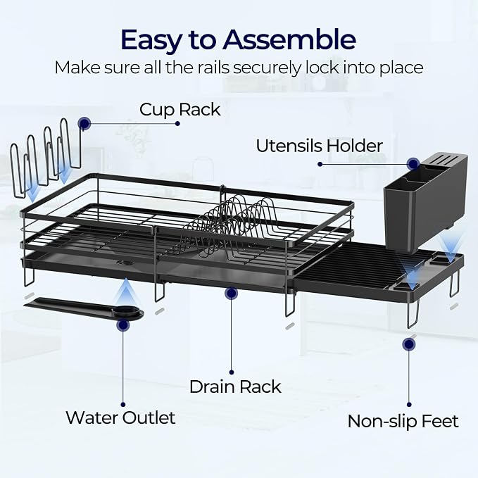 Large Dish Drying Rack, Expandable Dish Rack - Image 8