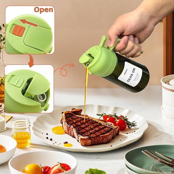 mqnxoi Oil Sprayer for Cooking, 2 in 1 Olive Oil Dispenser Bottle for Kitchen - Image 5