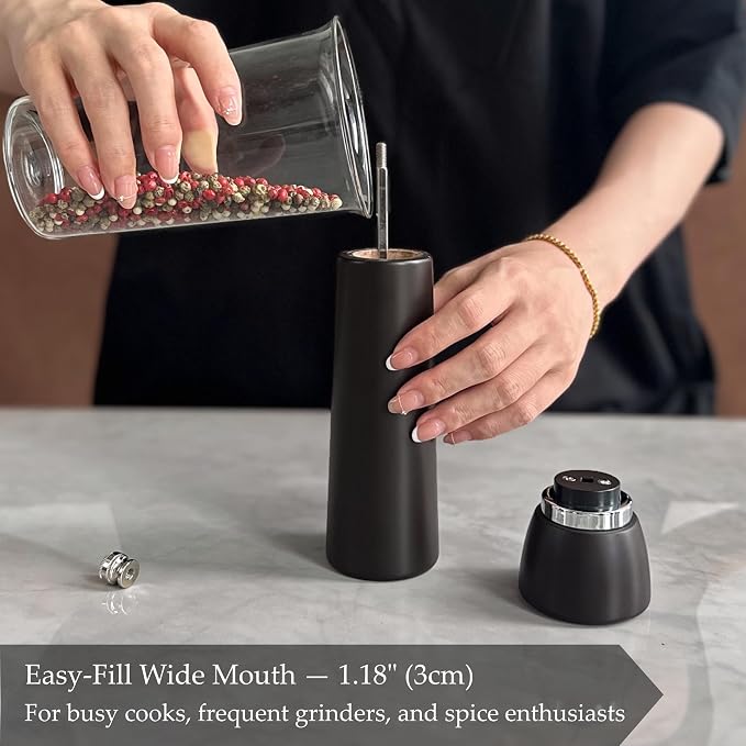 TLYSXPRO Wooden Pepper Grinder – Refillable Pepper Mill - Image 7
