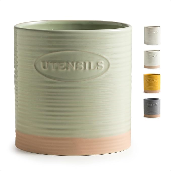 YHOSSEUN Kitchen Utensil Holder, Ceramic Utensil Holder by YHOSSEUN