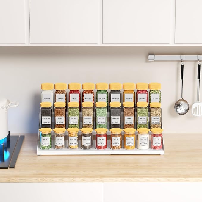 RCHYFEED Spice Rack Organizer for Cabinet, Expandable 3 Tiered Spice Rack - Image 9