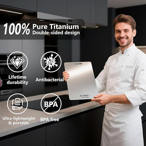 3-Pack Titanium Cutting Board Set, Non-Slip & Double-Sided Design, 100% Pure - Image 2
