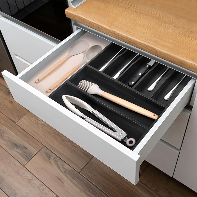 Kitchen Bamboo Silverware Organizer, Kitchen Drawer Organizer - Image 9