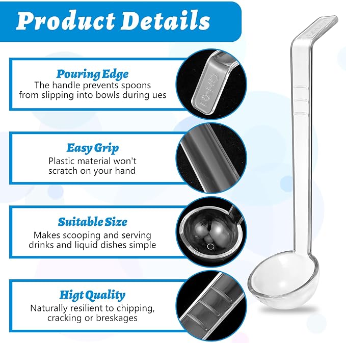 20 PCS 1 oz Plastic Soup Ladle - Image 3