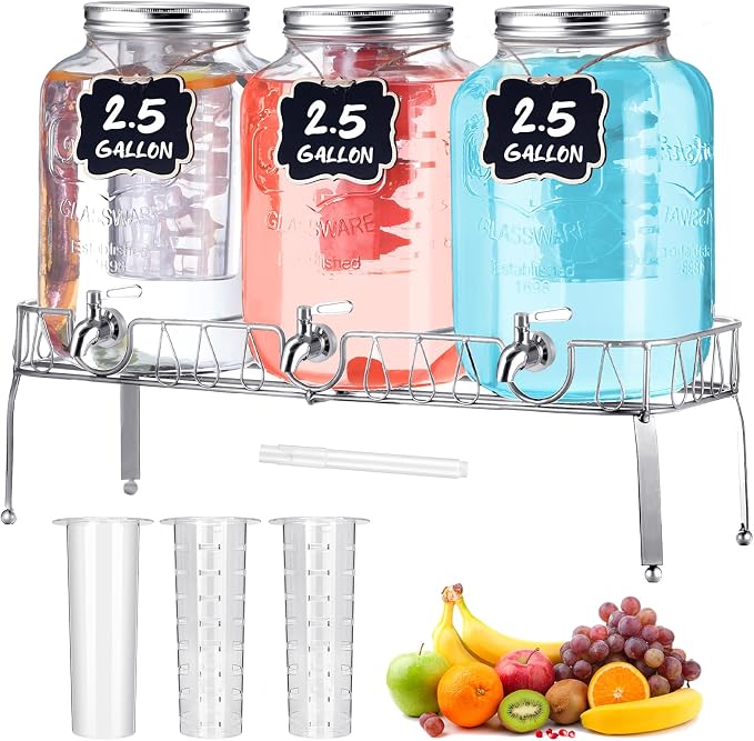 Lallisa 3 Pcs 2.5 Gallon Beverage Dispensers by Lallisa