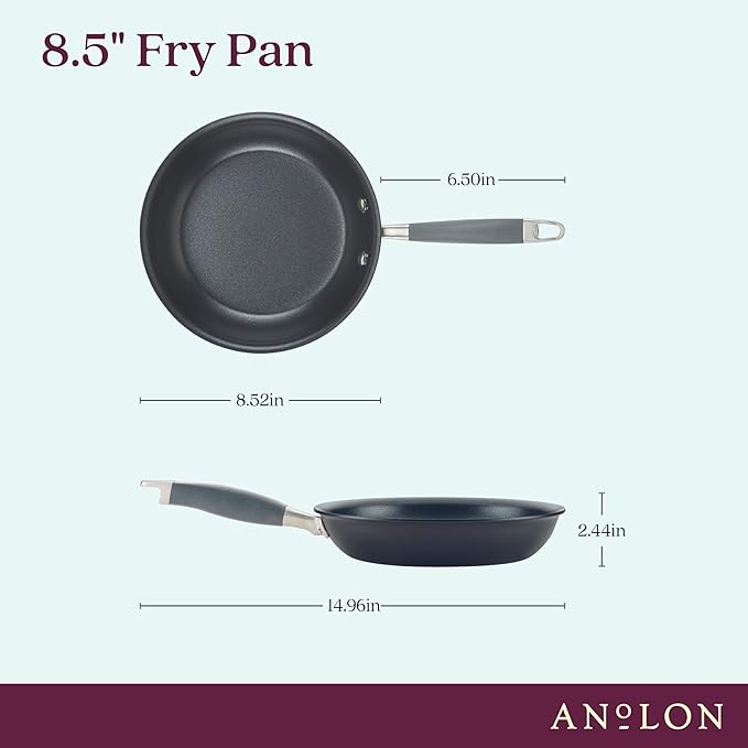 Anolon Advanced Home Hard Anodized Nonstick Frying Pan, 8.5 Inch – Small Non - Image 2