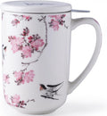 AmorArc Porcelain Tea Mug with Infuser and Lids, 18 Oz Coffee Cup Strainer with by AmorArc