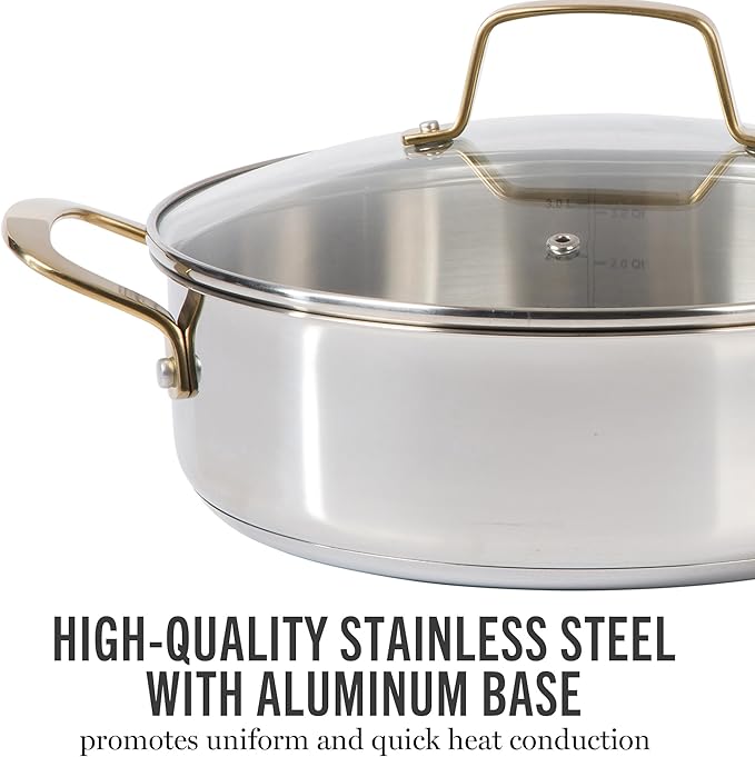Martha Stewart Castelle 10 Piece 18/8 Durable Stainless Steel Induction Safe - Image 4