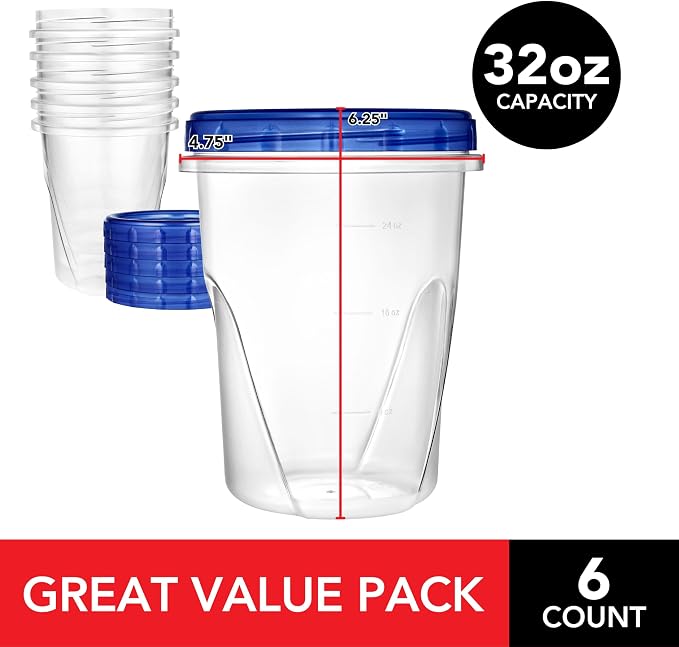 Stock Your Home 32oz Plastic Containers - Image 2