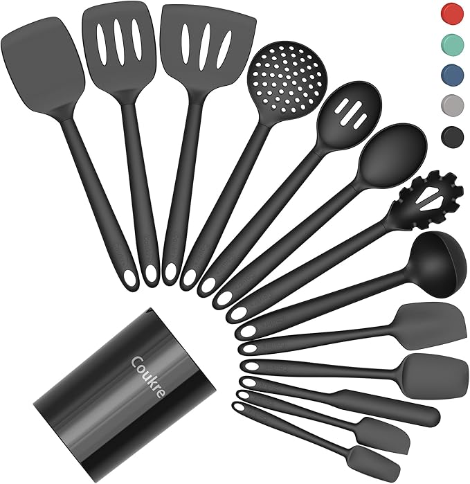 Coukre Silicone Kitchen Cooking Utensils Set by Coukre
