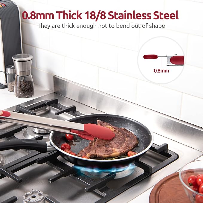 600ºF Heat Resistant Kitchen Tongs: U-Taste 16 inch Extra Long Large Silicone - Image 5