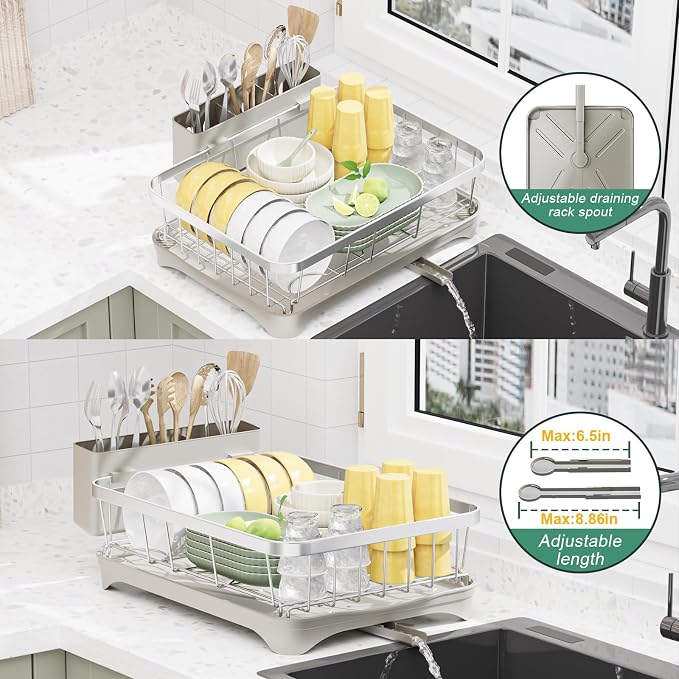 LIYI Dish Drainer, Large Capacity Storage, - Image 3