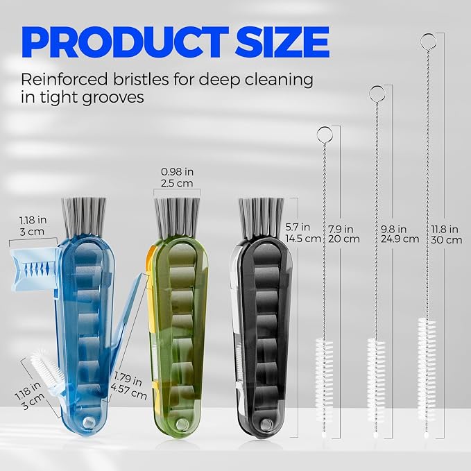 6 PACK Holikme 4 in 1 Cup Lid Cleaning Brush Set - Image 6