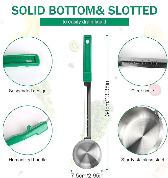 4 Ounce Solid Stainless Steel Portion Control Ladle Spoon - Image 2