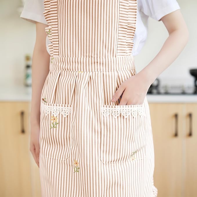 Funny Aprons for Women with Pockets, Kitchen Cooking Grilling Bbq Cute Chef - Image 4