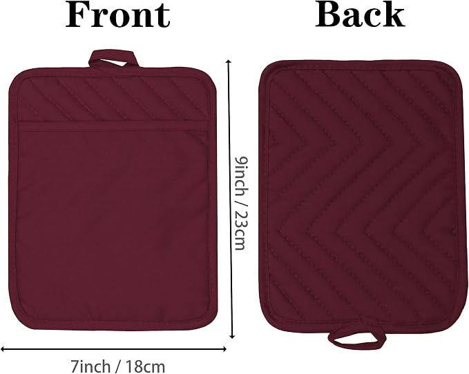 Oven Pot Holder with Pocket Cotton Heat Resistant Coaster Potholder Kitchen Hot - Image 2