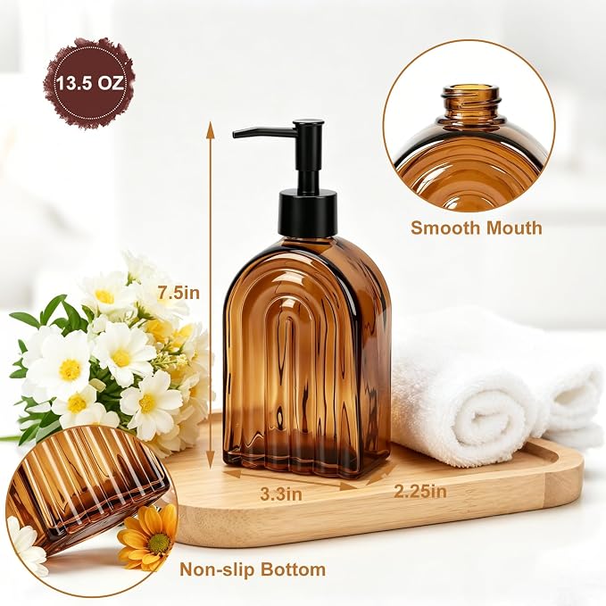 Amber Glass Soap Dispenser - Image 2