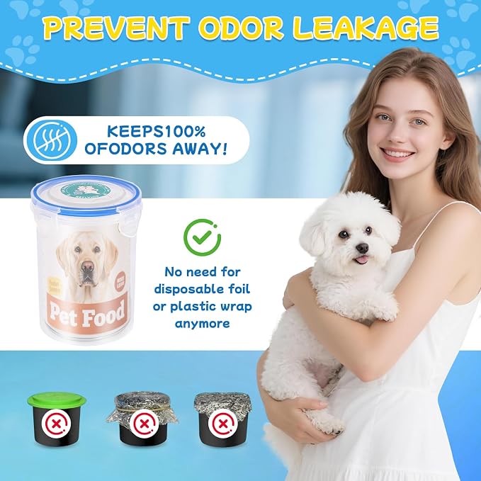 REFLYING Canned Cat Food Storage Lids, Reusable Airtight Can Cover Pet Food - Image 3