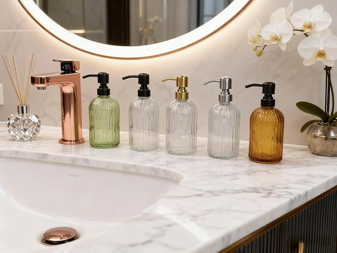 Glass Soap Dispensers for Kitchen and Bathroom, 16oz Heavey Glass Bottle - Image 7