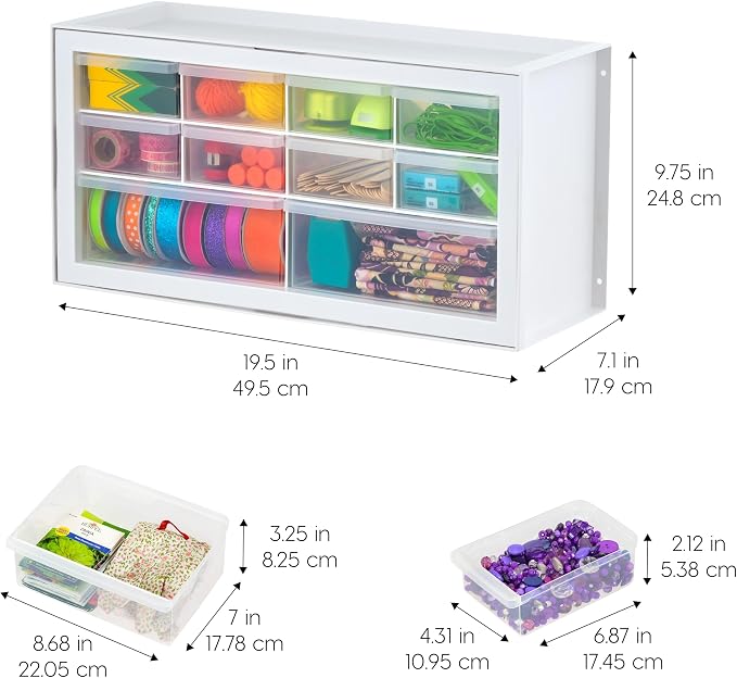 IRIS USA Small Plastic Storage Drawers, Made in USA, 10-Drawer Organizer - Image 4