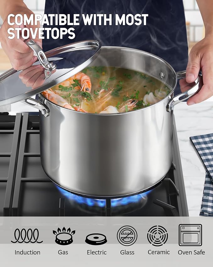 Cooks Standard 18/10 Stainless Steel Stockpot 8-Quart, Classic Deep Cooking Pot - Image 4