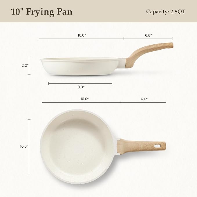 CAROTE Non Stick Frying Pan Skillet, Omelet Pan, Healthy Non Toxic Granite Chef - Image 2