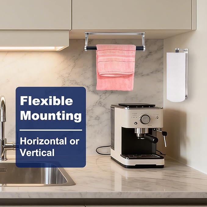 Paper Towel Holder Wall Mount Adhesive Paper Towel Holder Under Cabinet Toilet - Image 7
