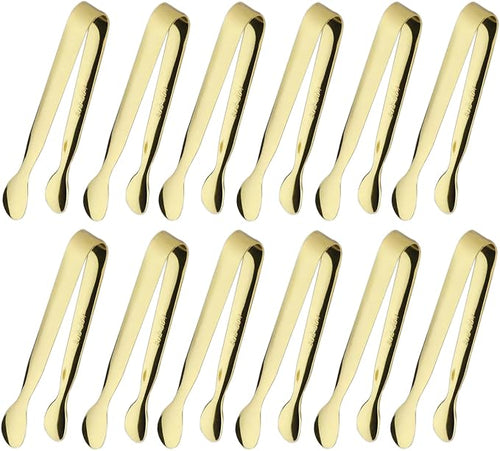 12PCS Ice Tongs Mini Sugar Tong 4.25Inch Stainless Steel Small Serving Tongs by Sunenlyst