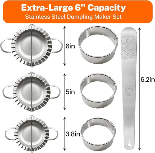 3-in-1 Stainless Steel Dumpling & Empanada Maker Set | Professional Press Mold - Image 2