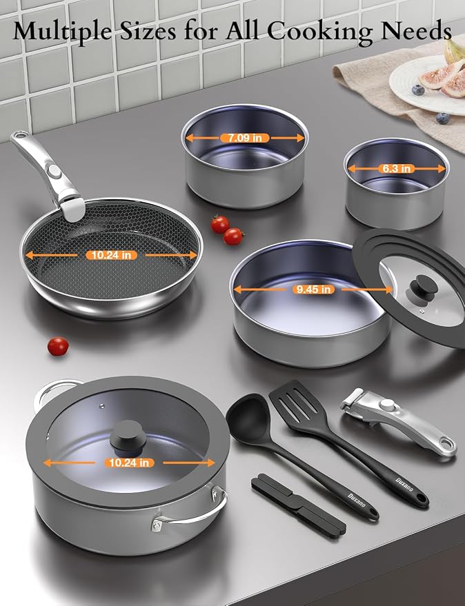 DUXANO Ceramic Pots and Pans Set Non Stick, 2026 Upgraded Hybrid Frypan - Image 11