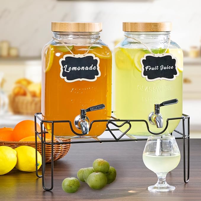 2 Pack1Gallon Glass Drink Dispenser - Image 7