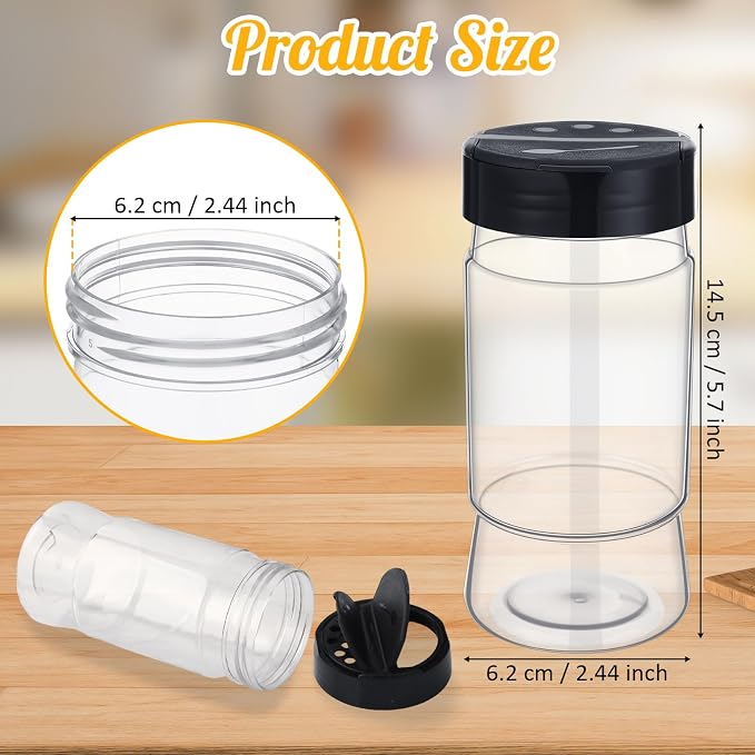 Mimorou 30 Pack 10.1 oz Plastic Spice Jars - Image 2
