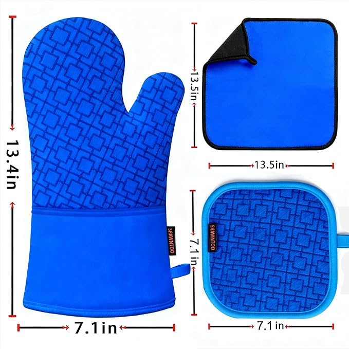 Oven Mitts and Pot Holders Sets 6pcs, Kitchen Oven Glove, High Heat Resistant - Image 2