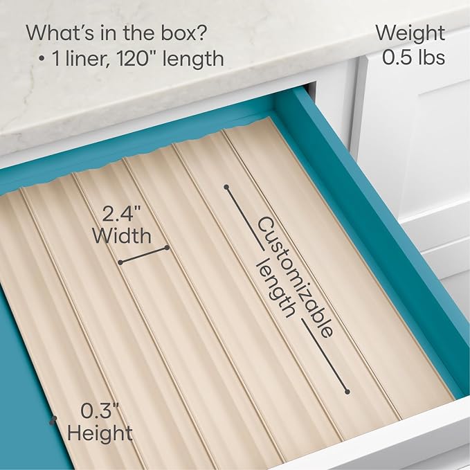 YouCopia SpiceLiner Adjustable Spice Drawer Liner, 10ft Roll, Seasoning and - Image 4