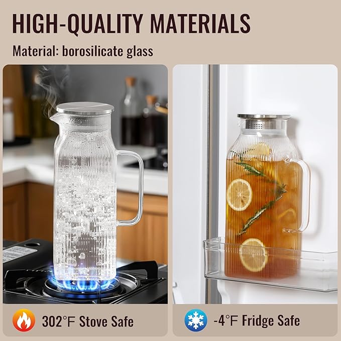 2 Liter/68 oz Square Glass Pitcher - Image 4