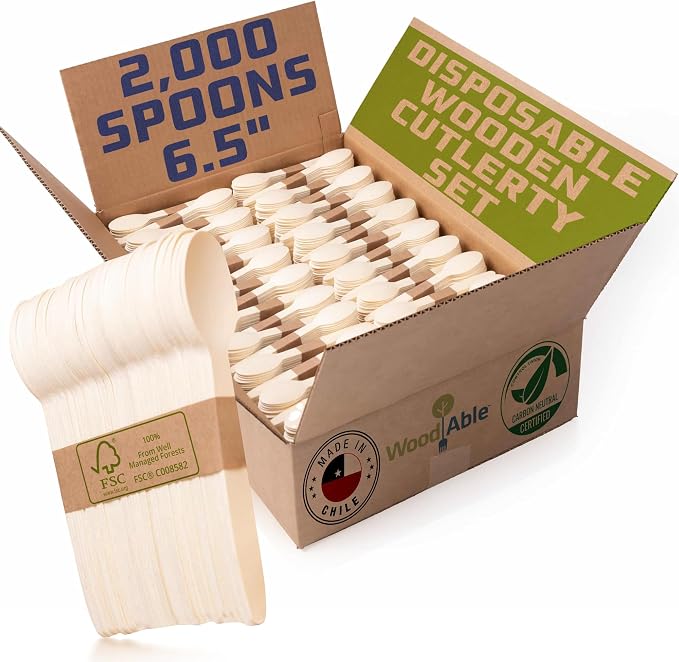 Disposable Wooden Cutlery Set by WoodAble
