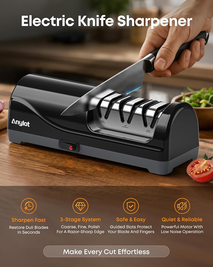 Electric Knife Sharpener for Kitchen, 3-Stage Knife Sharpener Electric - Image 2