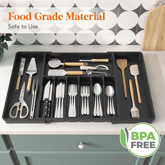 Lifewit Silverware Drawer Organizer, Expandable Utensil Tray - Image 8