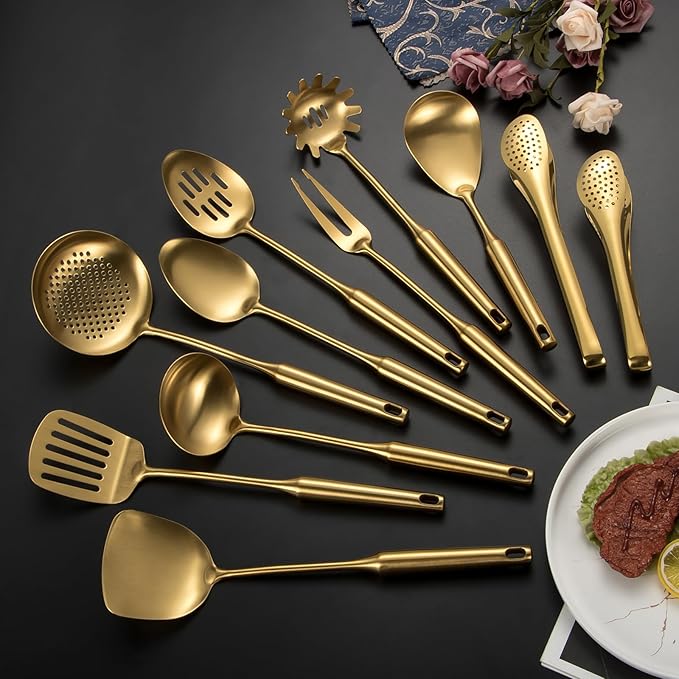 304 Stainlss Steel Matte Kitchen Utensils Set, Pasta Server - Image 7