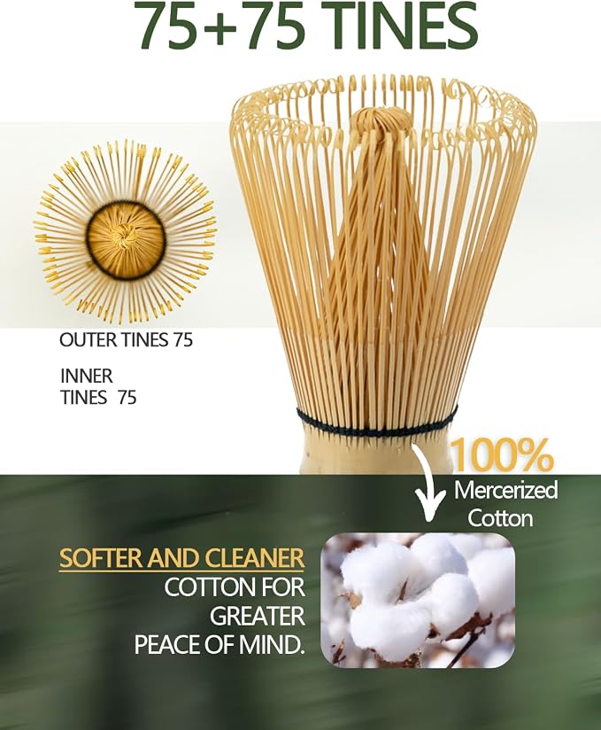 Taruzil Matcha Whisk, Matcha Bamboo Whisk, Matcha Whisks Set - Image 3