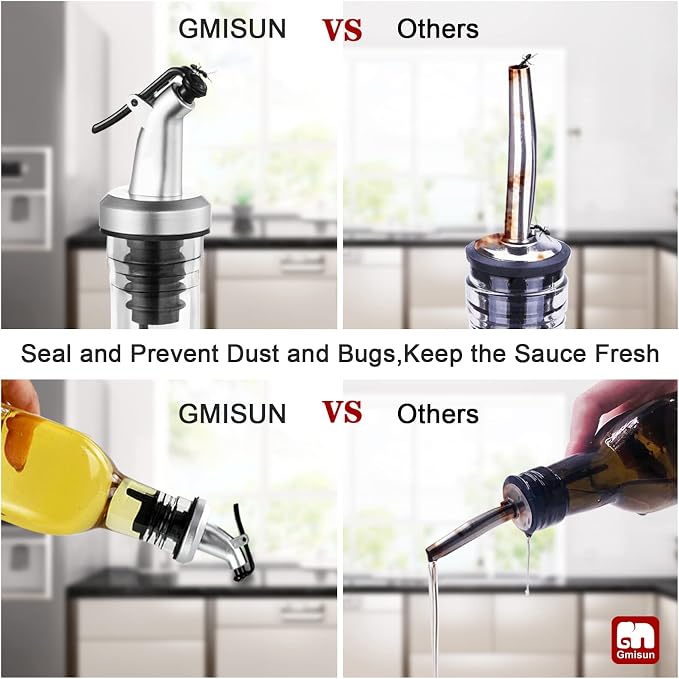 GMISUN Olive Oil Dispenser And Vinegar Bottle 3 Pack 17oz, - Image 5