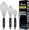 HOTEC 4 Pieces Stainless Steel Whisks Set, Wire Balloon Whisks Egg Beater by Hotec